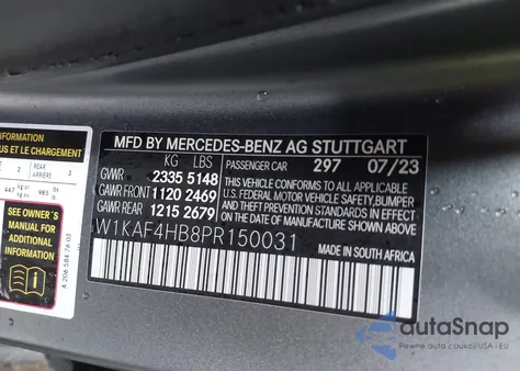 2023 Mercedes-Benz C 300 4Matic from USA, damaged, VIN W1KAF4HB8PR150031